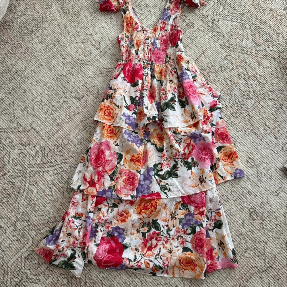 Buddy love floral Tiered Maxi Dress Small - Picture 5 of 6